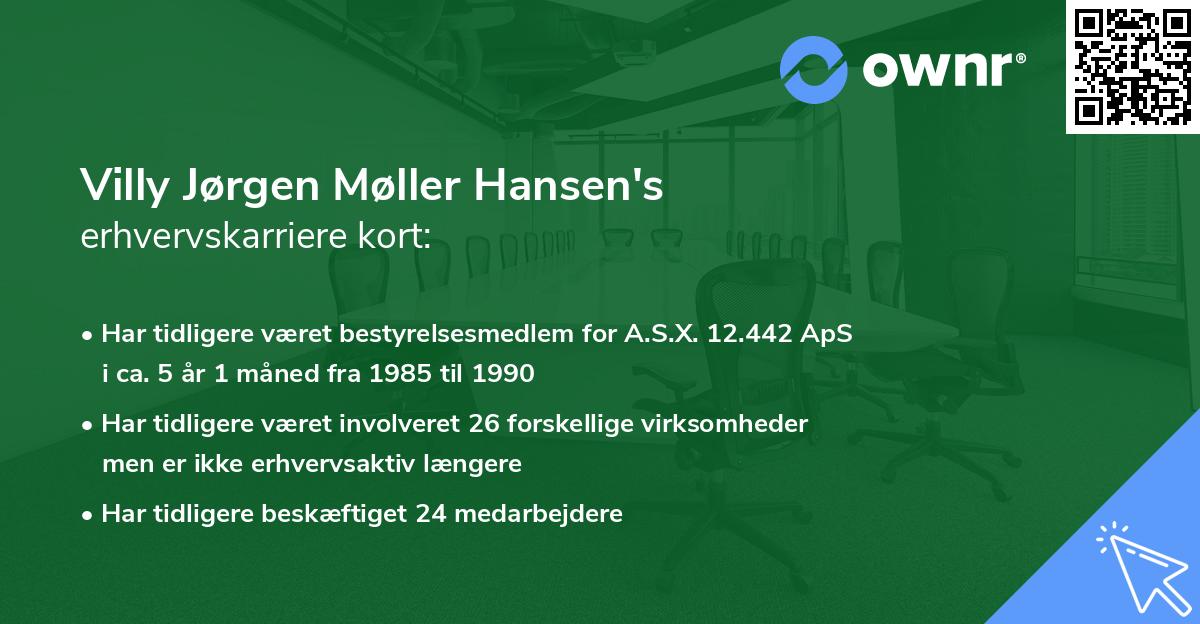 Villy Jørgen Møller Hansen's erhvervskarriere kort