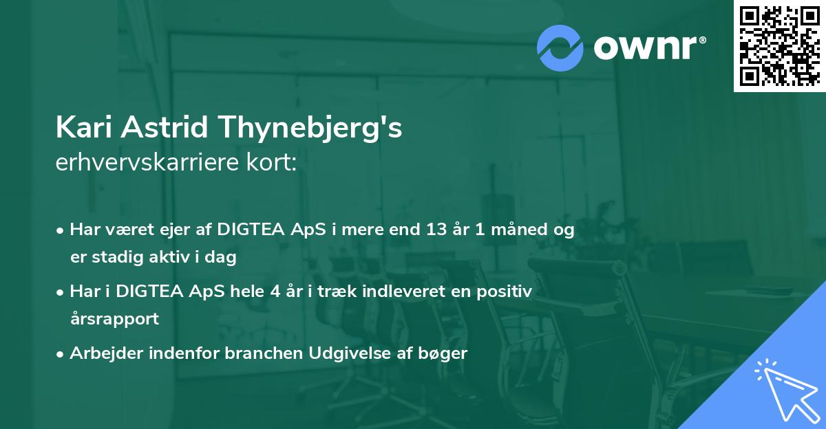 Kari Astrid Thynebjerg's erhvervskarriere kort