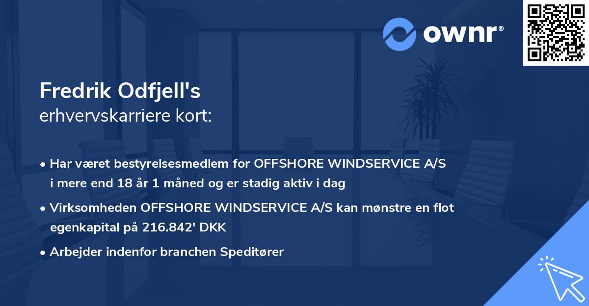 Fredrik Odfjell's erhvervskarriere kort