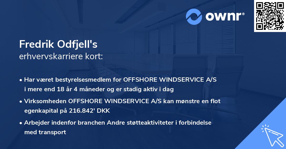 Fredrik Odfjell's erhvervskarriere kort