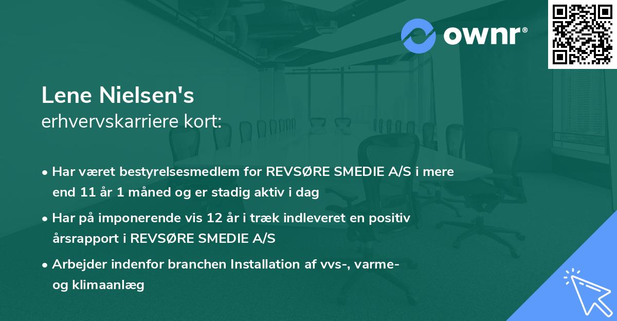 Lene Nielsen's erhvervskarriere kort