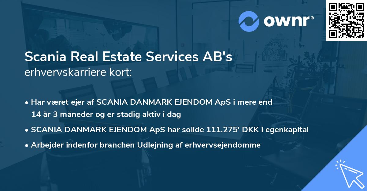 Scania Real Estate Services AB's erhvervskarriere kort