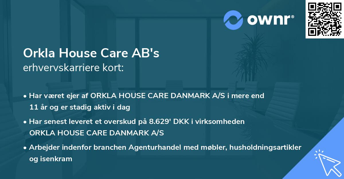 Orkla House Care AB's erhvervskarriere kort