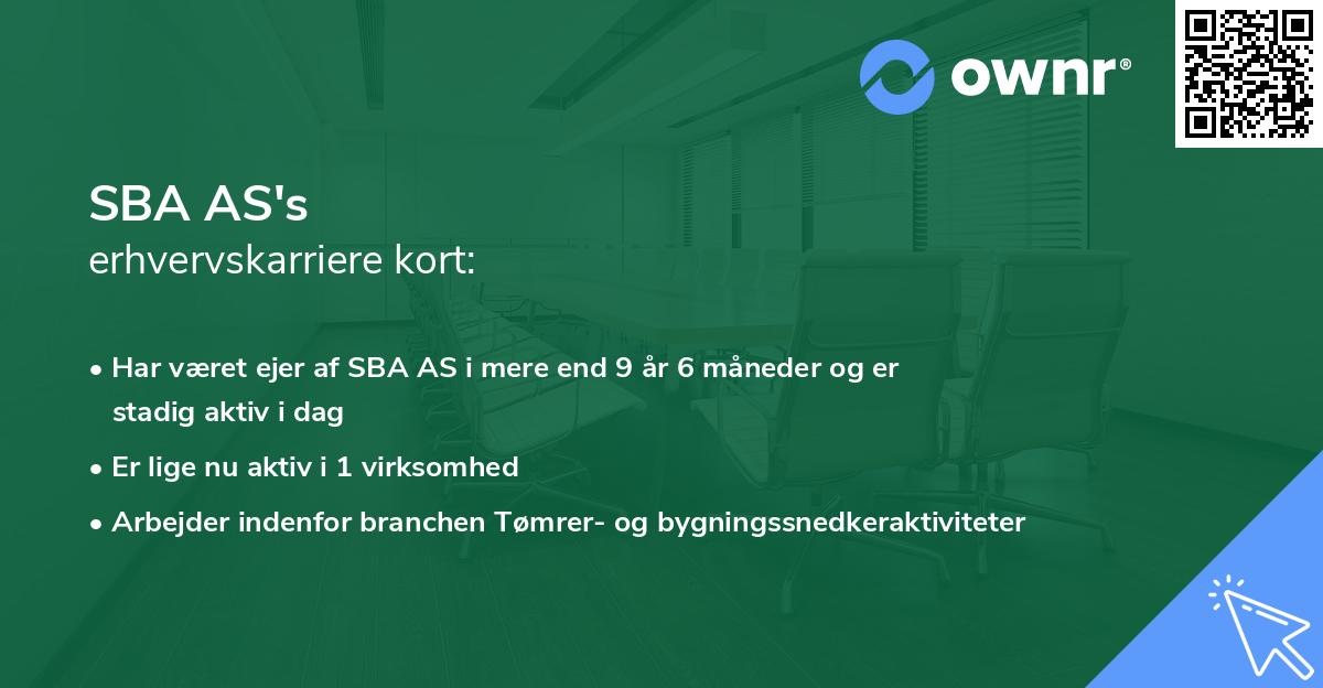 SBA AS's erhvervskarriere kort