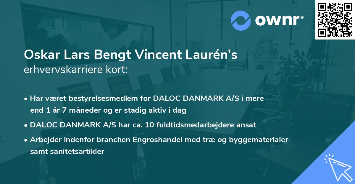 Oskar Lars Bengt Vincent Laurén's erhvervskarriere kort