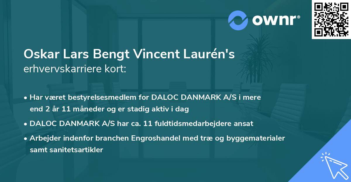 Oskar Lars Bengt Vincent Laurén's erhvervskarriere kort