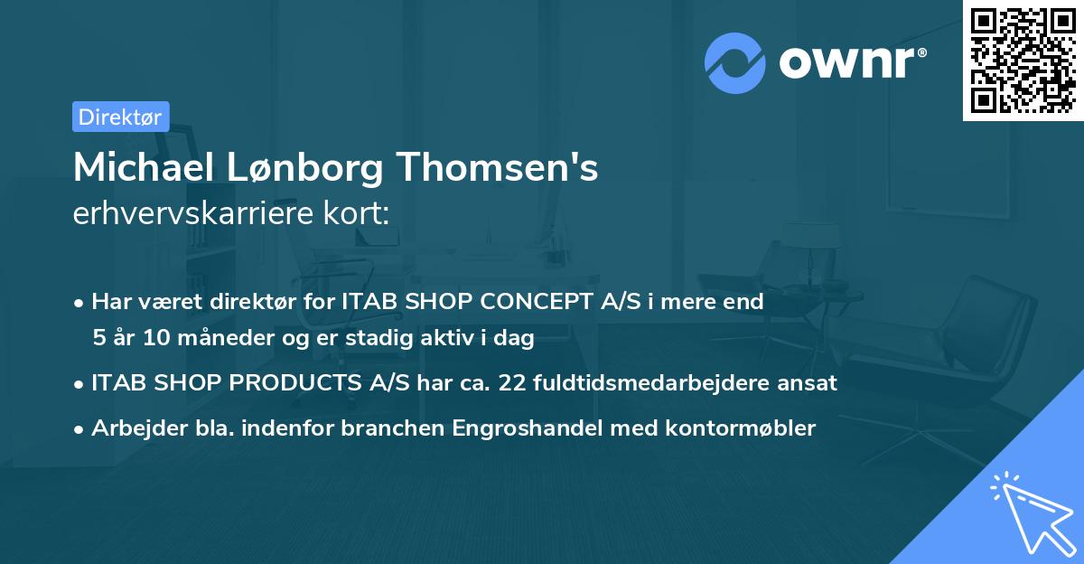 Michael Lønborg Thomsen's erhvervskarriere kort