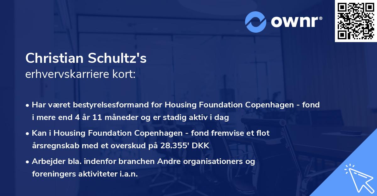 Christian Schultz's erhvervskarriere kort