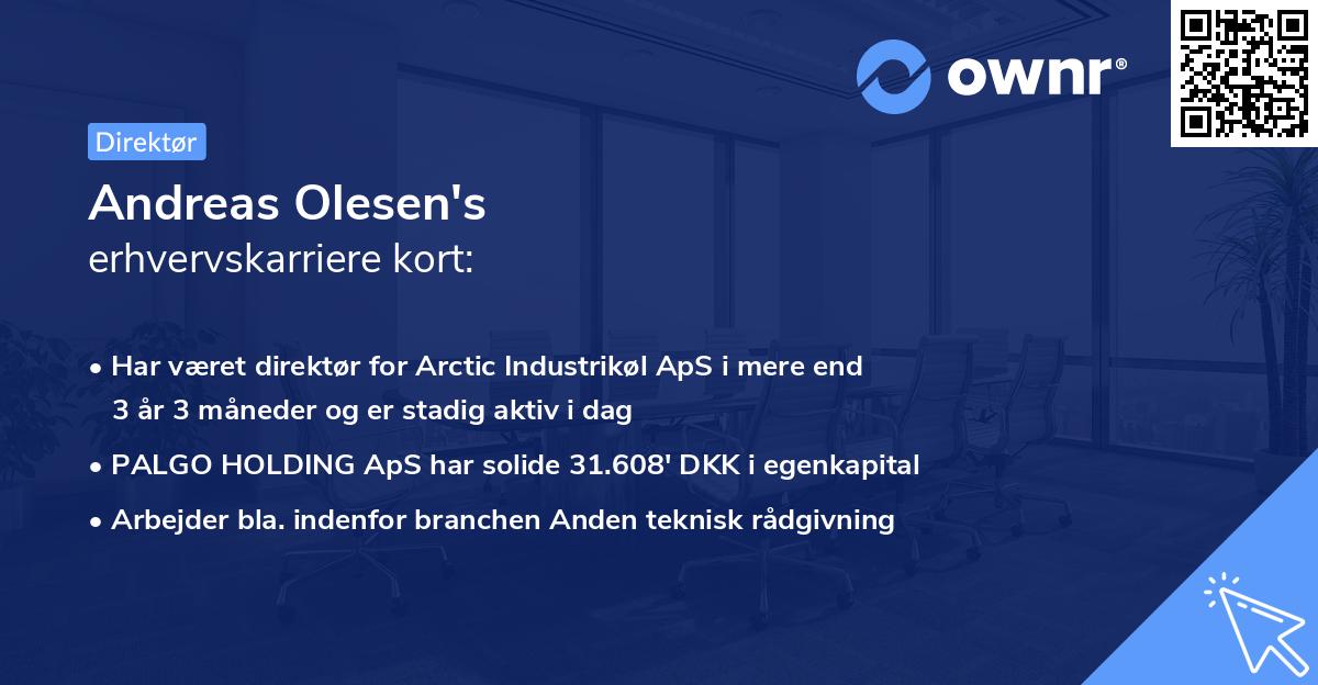 Andreas Olesen's erhvervskarriere kort