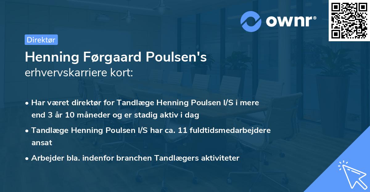 Henning Førgaard Poulsen's erhvervskarriere kort