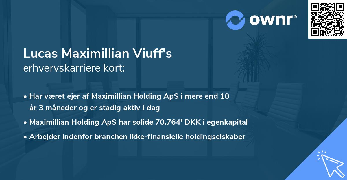 Lucas Maximillian Viuff's erhvervskarriere kort