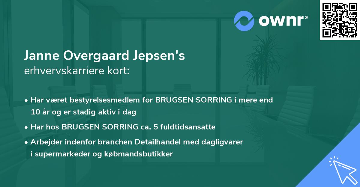 Janne Overgaard Jepsen's erhvervskarriere kort