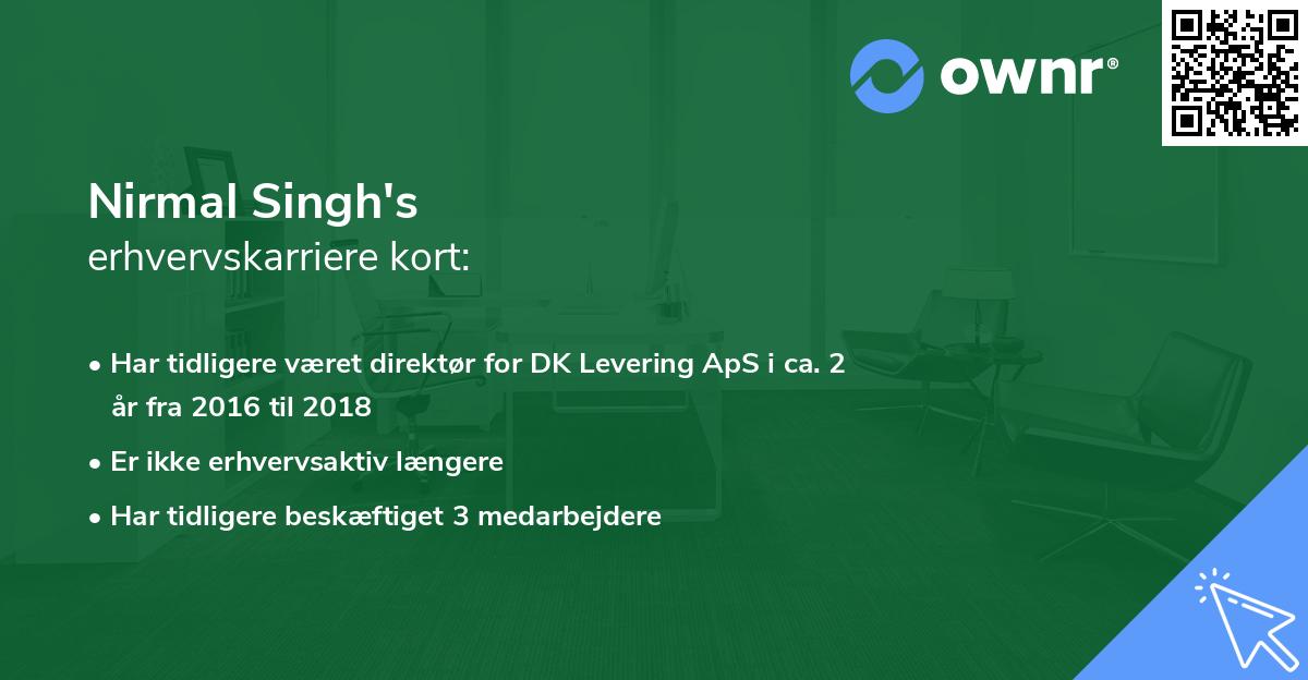 Nirmal Singh's erhvervskarriere kort
