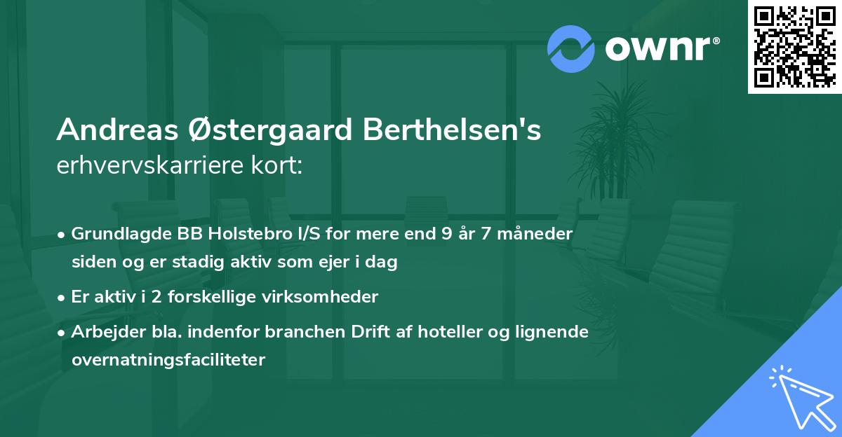 Andreas Østergaard Berthelsen's erhvervskarriere kort