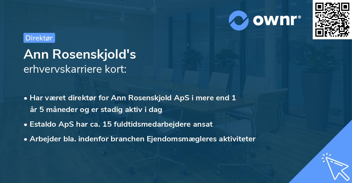 Ann Rosenskjold's erhvervskarriere kort