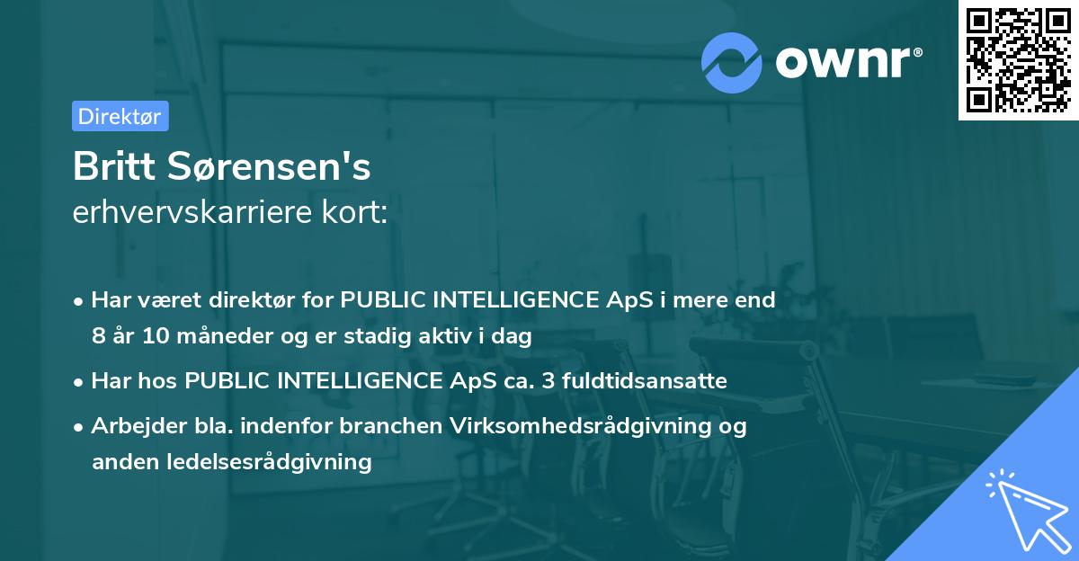 Britt Sørensen's erhvervskarriere kort