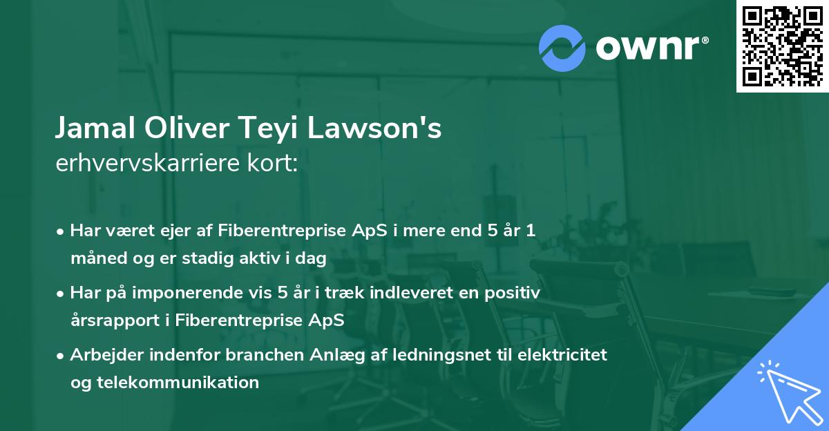 Jamal Oliver Teyi Lawson's erhvervskarriere kort
