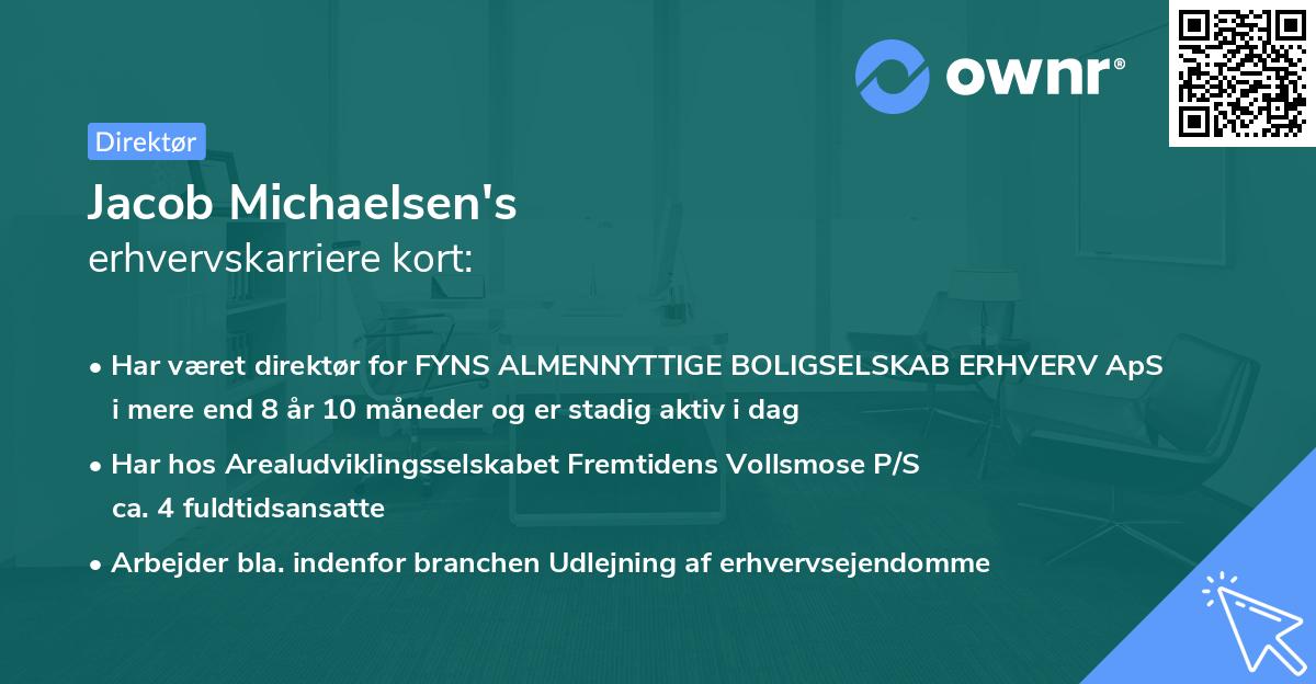 Jacob Michaelsen's erhvervskarriere kort