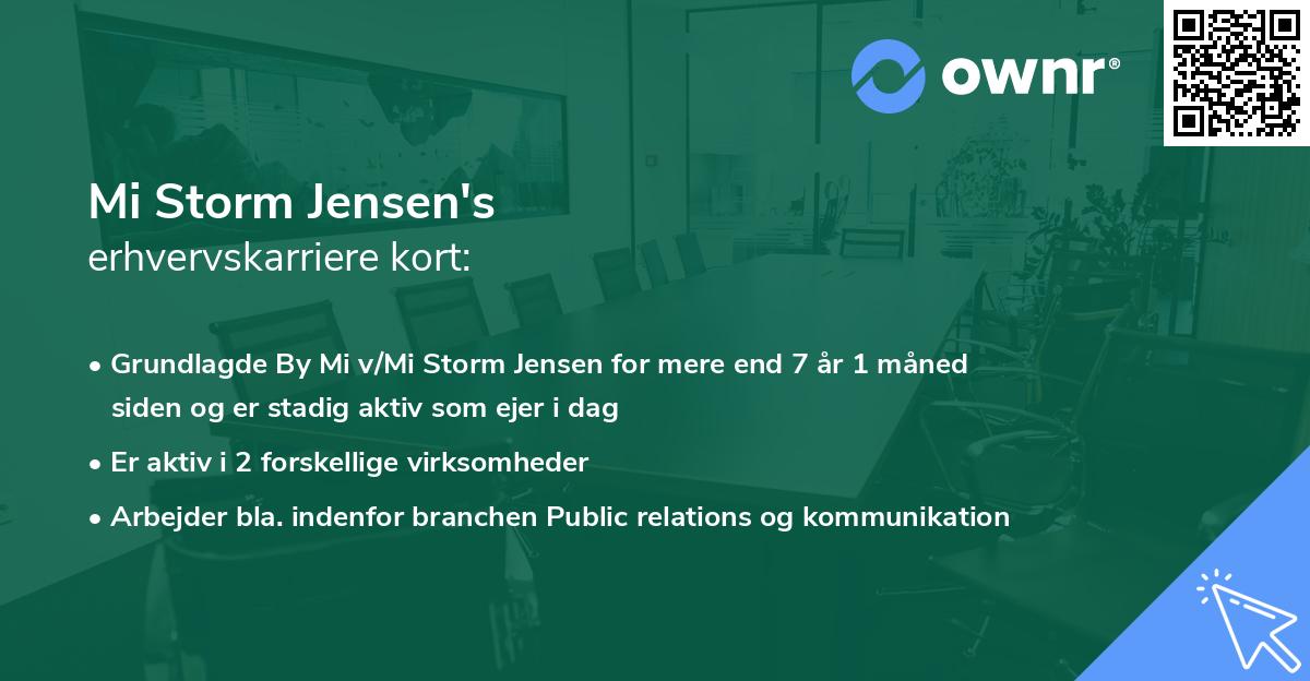 Mi Storm Jensen's erhvervskarriere kort