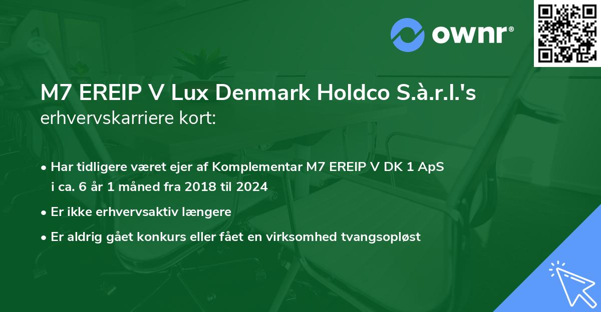 M7 EREIP V Lux Denmark Holdco S.à.r.l.'s erhvervskarriere kort