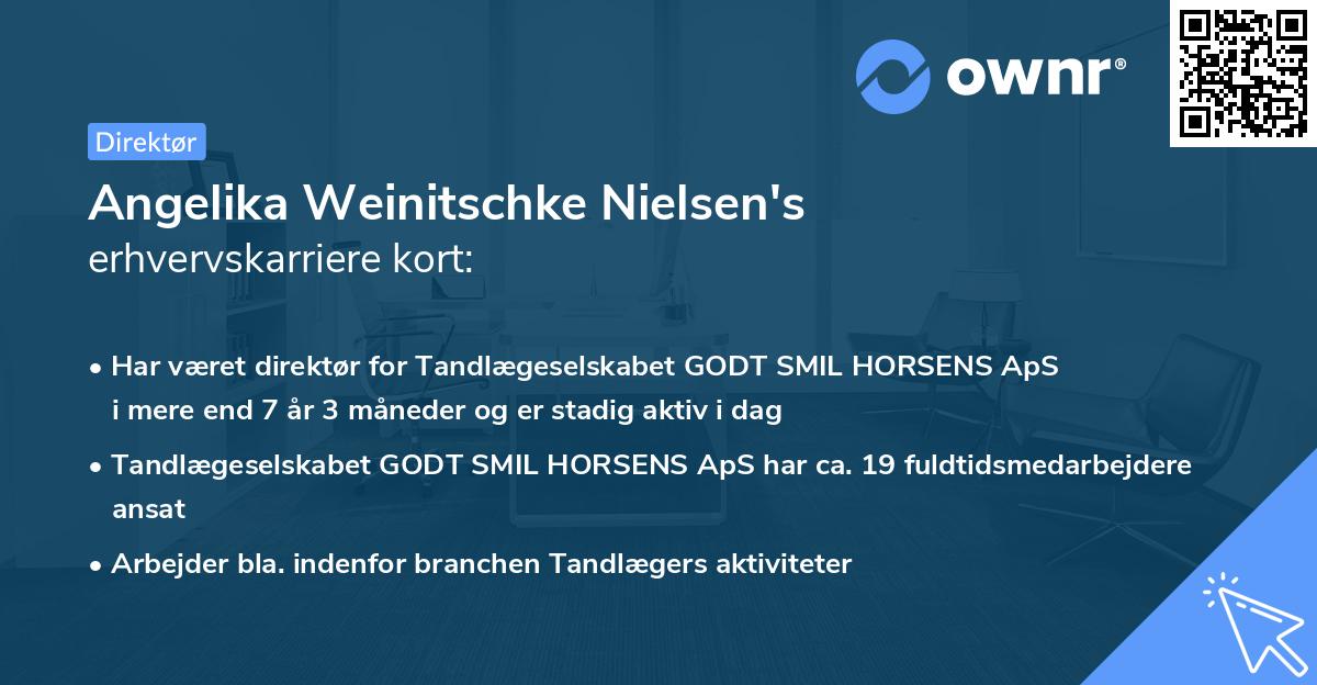 Angelika Weinitschke Nielsen's erhvervskarriere kort
