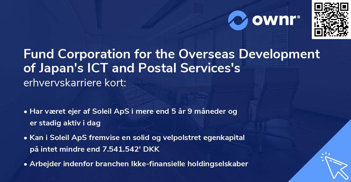 Fund Corporation for the Overseas Development of Japan's ICT and Postal Services's erhvervskarriere kort