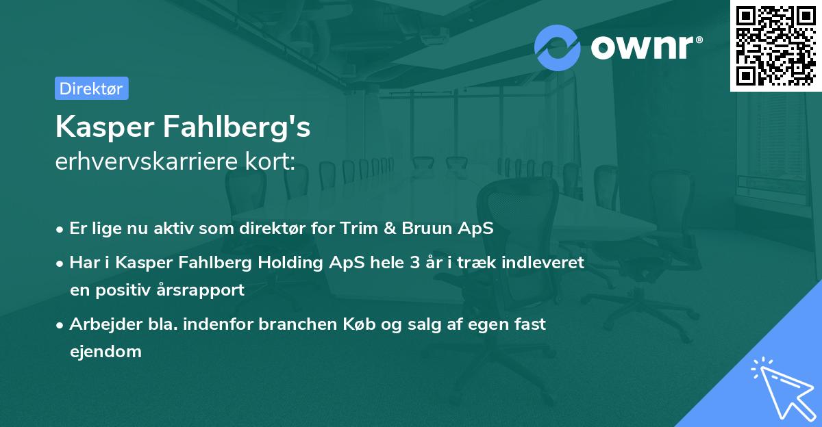 Kasper Fahlberg's erhvervskarriere kort