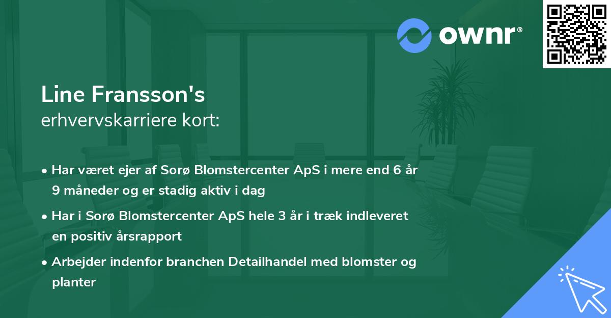 Line Fransson's erhvervskarriere kort