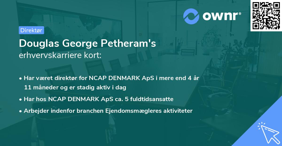 Douglas George Petheram's erhvervskarriere kort