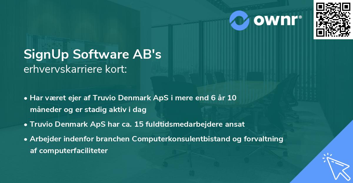 SignUp Software AB's erhvervskarriere kort