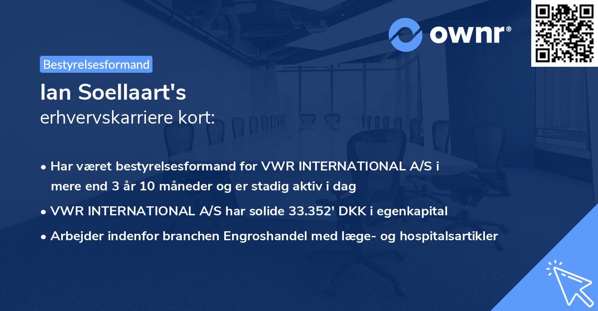 Ian Soellaart's erhvervskarriere kort