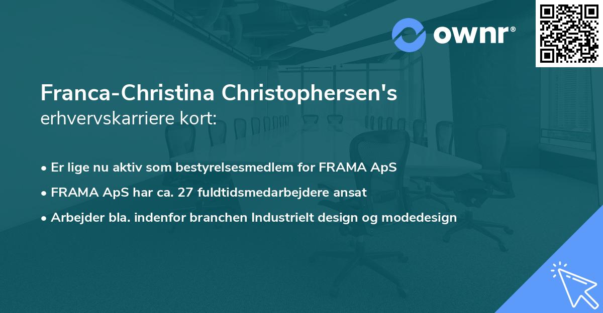Franca-Christina Christophersen's erhvervskarriere kort