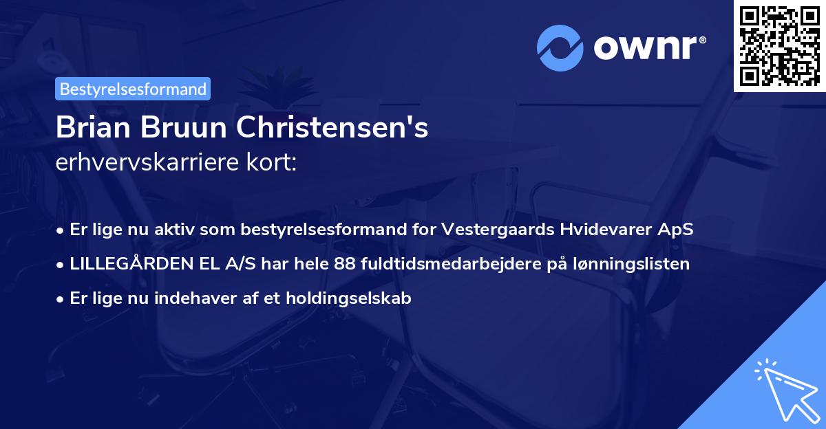 Brian Bruun Christensen's erhvervskarriere kort