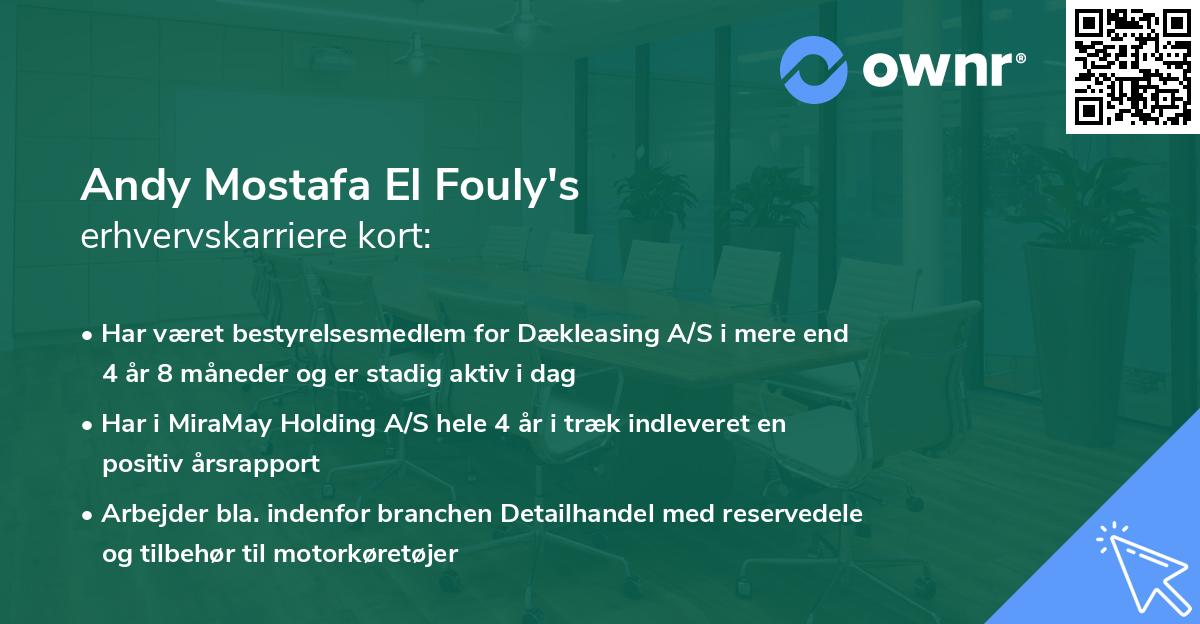 Andy Mostafa El Fouly's erhvervskarriere kort