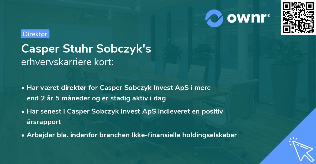 Casper Stuhr Sobczyk's erhvervskarriere kort