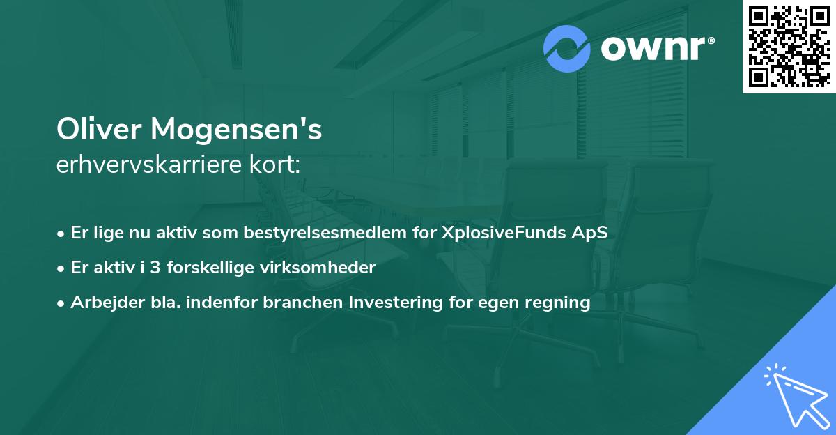 Oliver Mogensen's erhvervskarriere kort