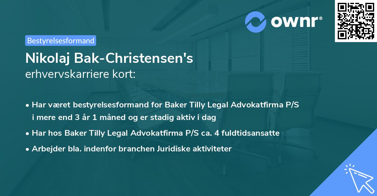 Nikolaj Bak-Christensen's erhvervskarriere kort