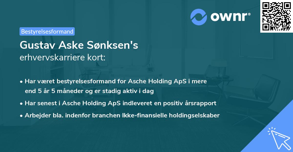 Gustav Aske Sønksen's erhvervskarriere kort