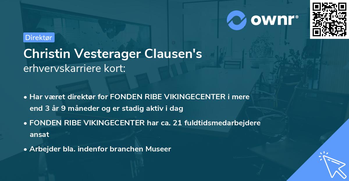 Christin Vesterager Clausen's erhvervskarriere kort