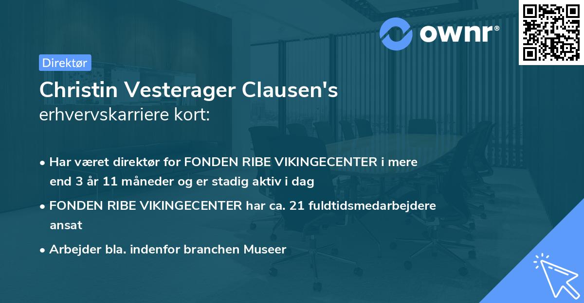 Christin Vesterager Clausen's erhvervskarriere kort