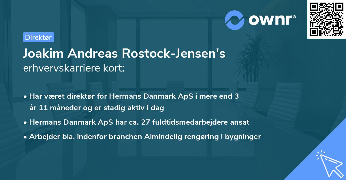 Joakim Andreas Rostock-Jensen's erhvervskarriere kort