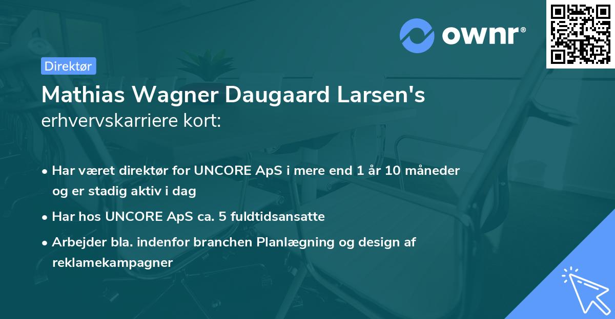 Mathias Wagner Daugaard Larsen's erhvervskarriere kort