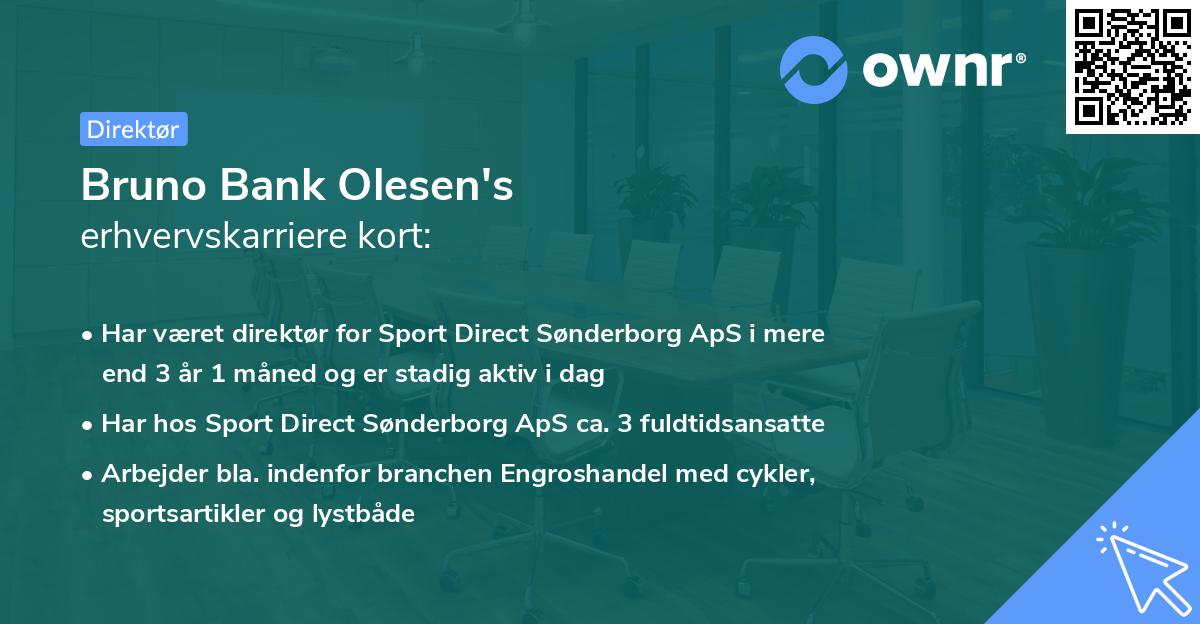 Bruno Bank Olesen's erhvervskarriere kort