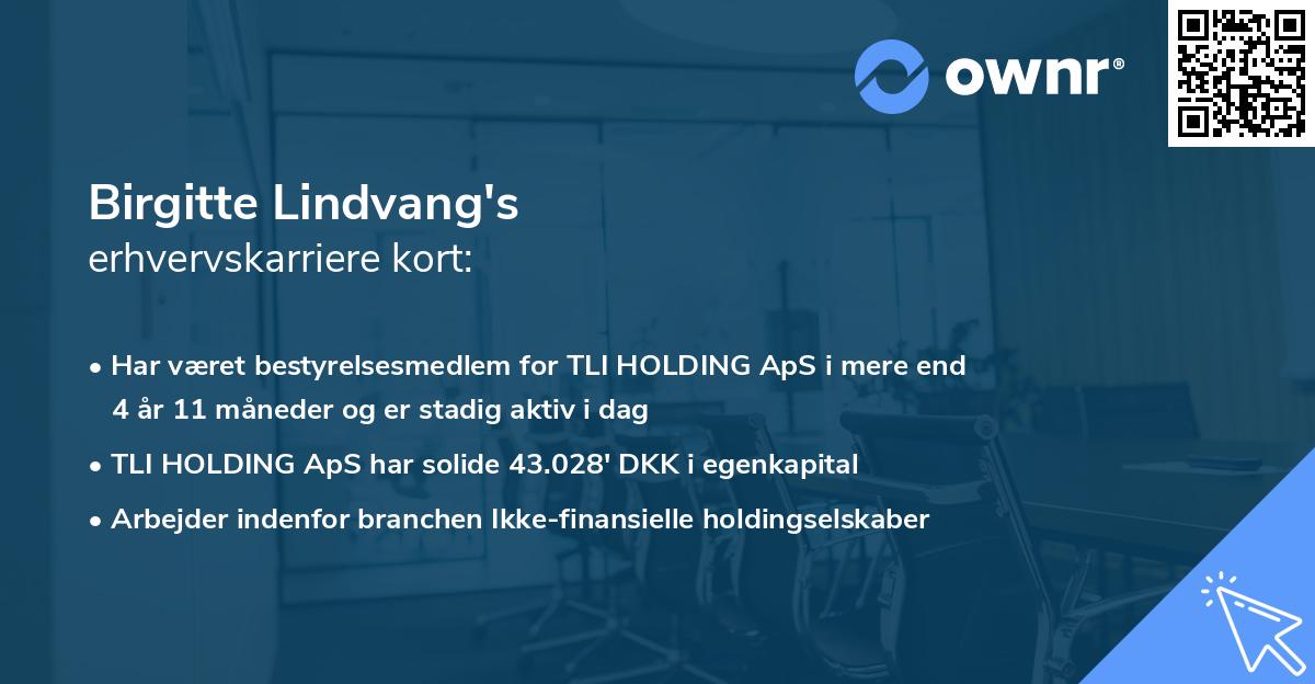 Birgitte Lindvang's erhvervskarriere kort