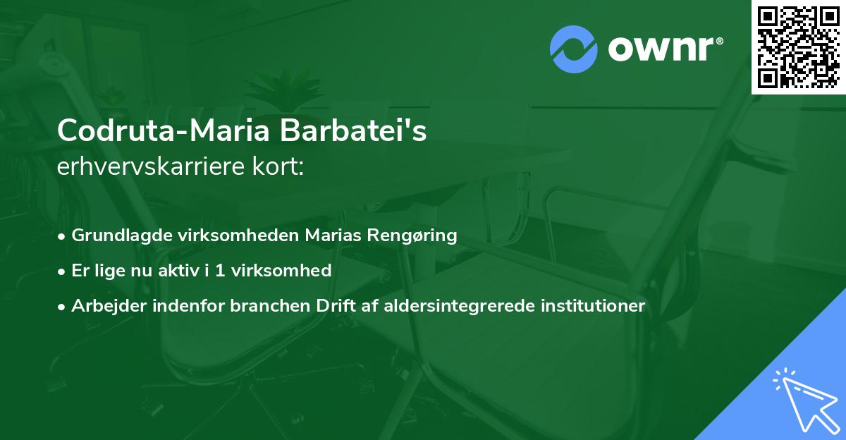 Codruta-Maria Barbatei's erhvervskarriere kort