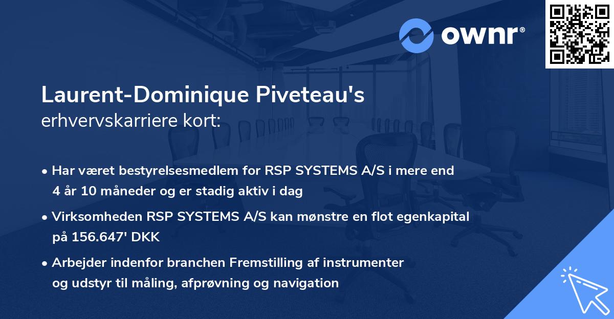 Laurent-Dominique Piveteau's erhvervskarriere kort