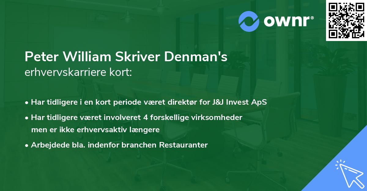 Peter William Skriver Denman's erhvervskarriere kort