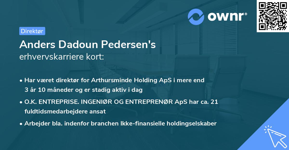 Anders Dadoun Pedersen's erhvervskarriere kort