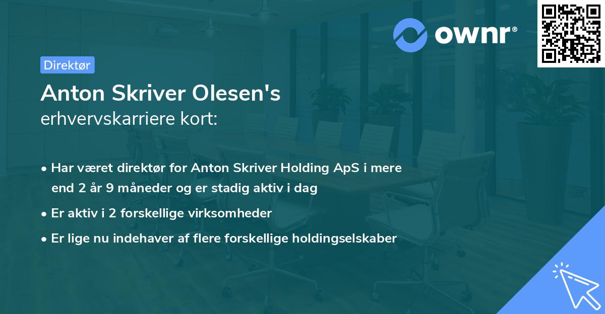 Anton Skriver Olesen's erhvervskarriere kort