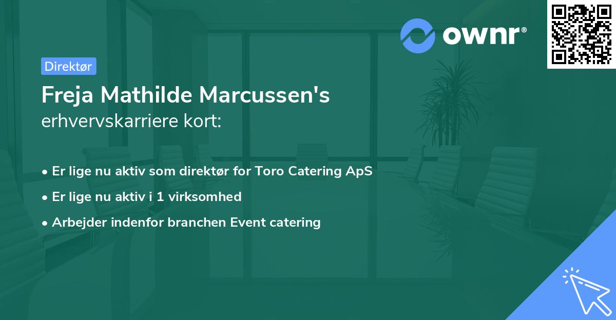Freja Mathilde Marcussen's erhvervskarriere kort